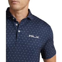 RLX Ralph Lauren Printed Lightweight Airflow Golf Shirt - French Navy Micro RLX Toss