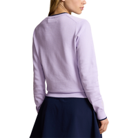 RLX Ralph Lauren Women's Cotton Blend V-Neck Golf Jumper - Flower Purple