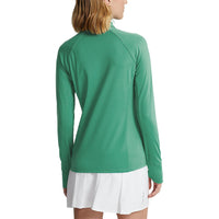 RLX Ralph Lauren Women's Jersey Quarter Zip Golf Pullover - Raft Green/Pure White