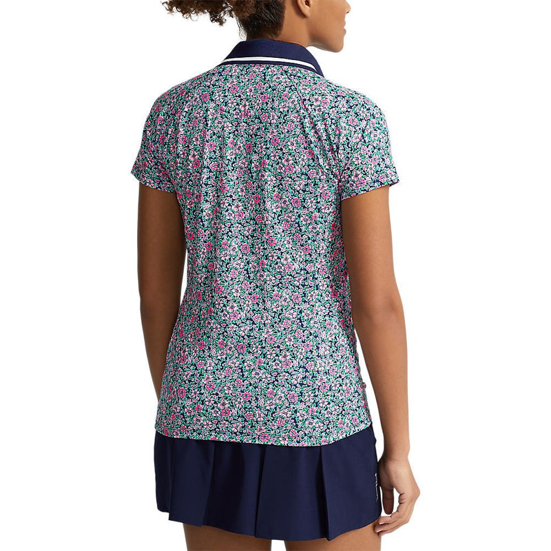 RLX Ralph Lauren Women's Printed Airflow V-Neck Golf Polo Shirt - Botanical Prep