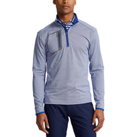 RLX Ralph Lauren Driver Luxury Jersey  Pullover - Navy Herringbone