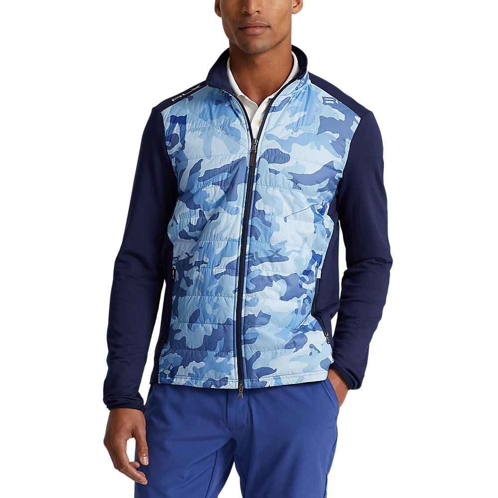 RLX Ralph Lauren Paneled Stretch Terry Jacket - French Navy/Mid Blue Camo