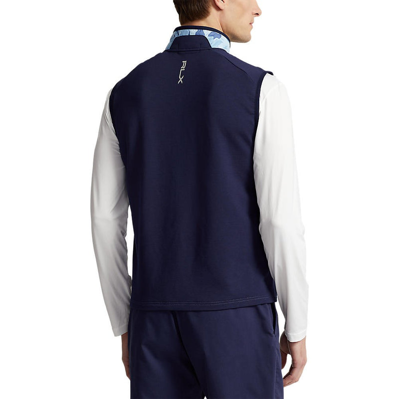 RLX Ralph Lauren Full Zip Hybrid Golf Vest - French Navy/Mid Blue Camo