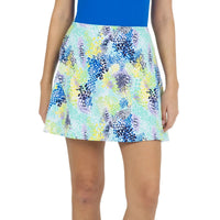 IBKUL Women's Lessie Print 17" Swing Skort - Jade Multi