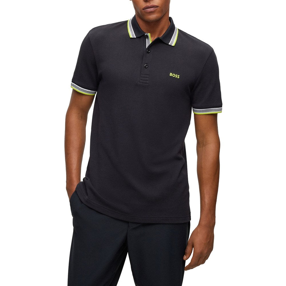 Boss Paddy Cotton Pique Polo - Charcoal