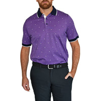 Glenmuir Orkney Mercerised Cotton Luxury Golf Polo - Navy/Amethyst