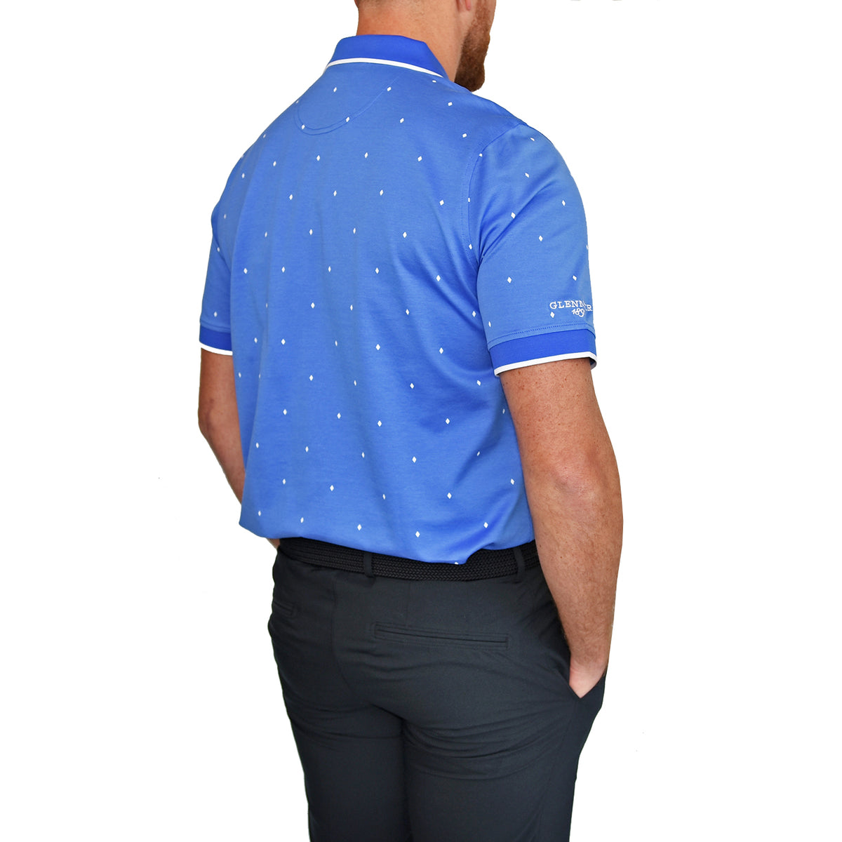 Glenmuir Orkney Mercerised Cotton Luxury Golf Polo - Tahiti/White