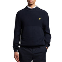 Lyle & Scott Seed Stitch Mock Neck Pullover - Dark Navy