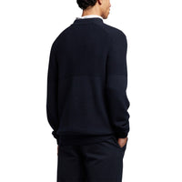 Lyle & Scott Seed Stitch Mock Neck Pullover - Dark Navy