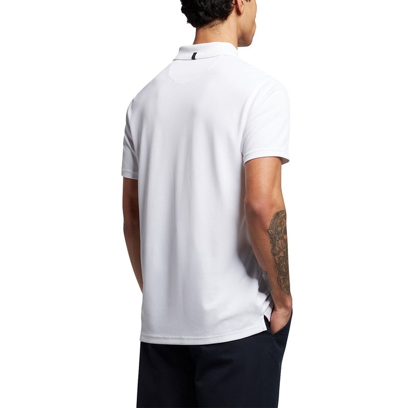 Lyle & Scott Tonal Eagle Tech Collar Logo Polo - White