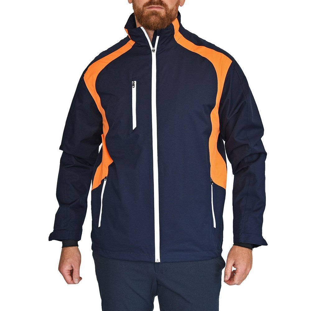 Sunderland Valberg Waterproof Golf Jacket - Navy/Lava/White