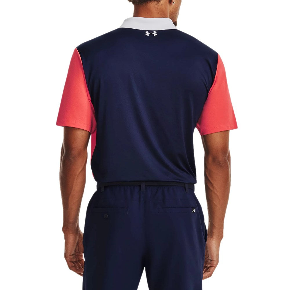 Under Armour Performance 3.0 Colourblock Polo - Venom Red/Midnight Navy/White