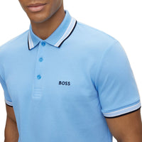 Boss Paddy Cotton Pique Polo - Open Blue