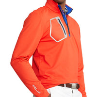 RLX Ralph Lauren Driver Luxury Half Zip Pullover - Tomato/Heritage Royal