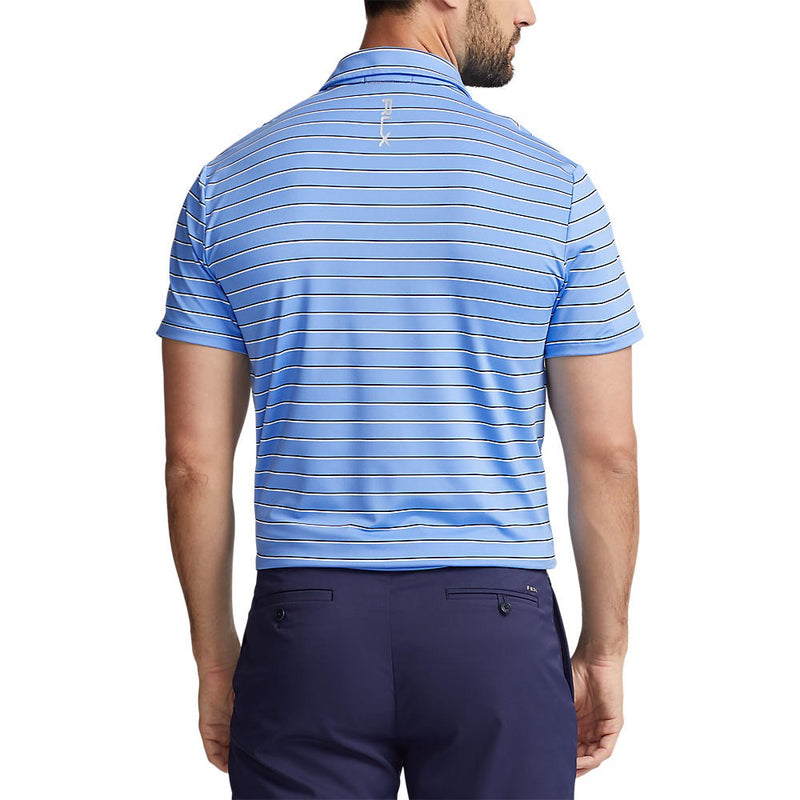 RLX Ralph Lauren YD Stripe Lightweight Airflow Polo - Florida Blue Multi